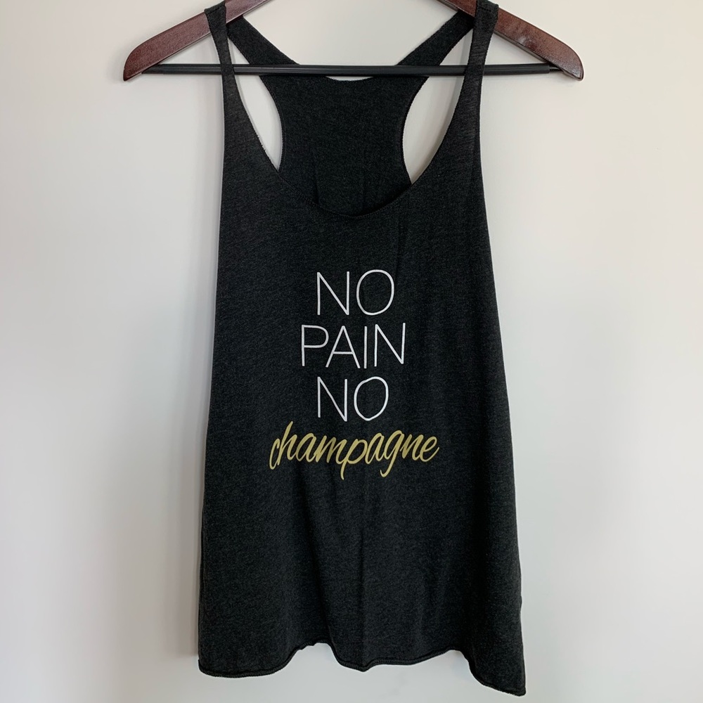 No Pain No Champagne Grey Tank 🍾